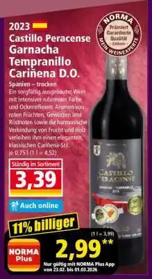Norma Castillo Peracense Garnacha Tempranillo Cariñena D.O Angebot