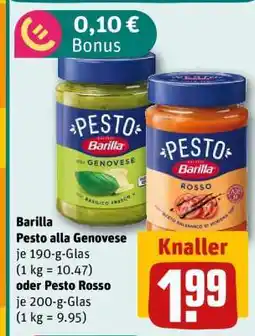 REWE Barilla Pesto alla Genovese oder Pesto Rosso Angebot