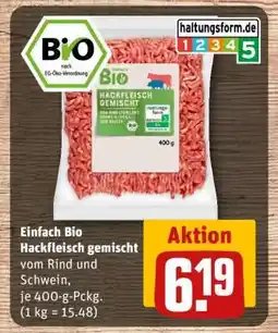 REWE Einfach Bio Hackfleisch gemischt Angebot