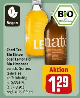 REWE Chari Tea Bio Eistee oder Lemonaid Bio Limonade Angebot
