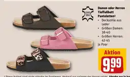 REWE Damen- oder Herren Tieffußbett-Pantoletten Angebot