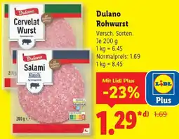 Lidl Dulano Rohwurst Angebot