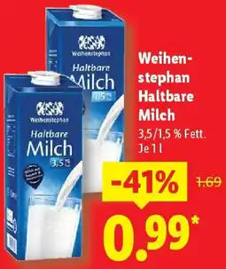 Lidl Weihenstephan Haltbare Milch Angebot