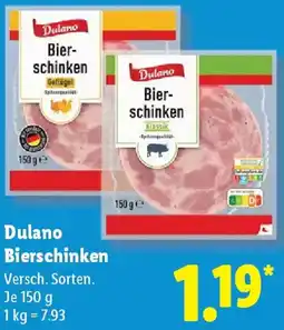 Lidl Dulano Bierschinken Angebot