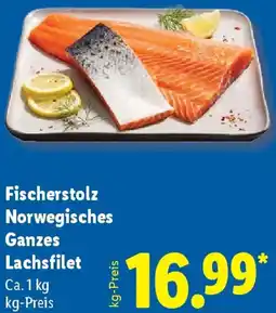 Lidl Fischerstolz Norwegisches Ganzes Lachsfilet Angebot