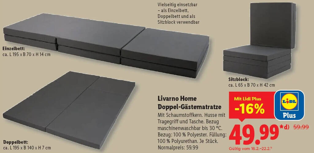 Gastematratze Klappbar Lidl
