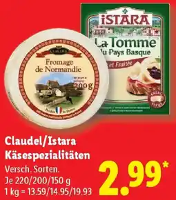 Lidl Claudel/Istara Käsespezialitäten Angebot
