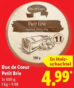 Lidl Duc de Coeur Petit Brie Angebot