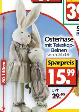 Wreesmann Osterhase mit teleskop-beinen Angebot