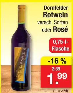 Zimmermann Dornfelder rotwein oder rosé Angebot
