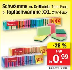 Zimmermann Paul koch schwämme m. griffleiste o. topfschwämme xxl Angebot
