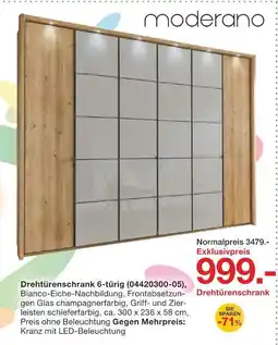 Möbelzentrum Pforzheim Moderano drehtürenschrank 6-türig Angebot