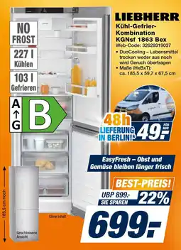 Expert Liebherr kühl-gefrier-kombination kgns 1863 bex Angebot