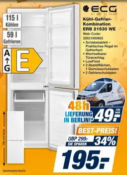 Expert Ecg kühl-gefrier-kombination erb 21530 we Angebot