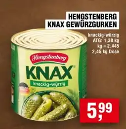 Handelshof HENGSTENBERG KNAX GEWÜRZGURKEN Angebot