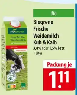 Famila Nord Ost Biogreno Frische Weidemilch Kuh & Kalb Angebot