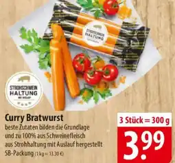 Famila Nord Ost STROHSCHWEIN HALTUNG Curry Bratwurst Angebot