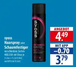 Famila Nord Ost syoss Haarspray oder Schaumfestiger Angebot