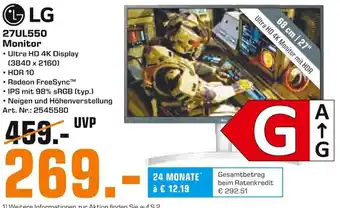 Saturn LG 27UL550 Monitor Angebot