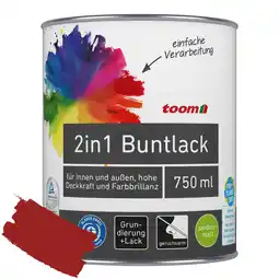 toom Baumarkt toom 2in1 Buntlack 'Mohnblume' feuerrot seidenmatt 750 ml Angebot