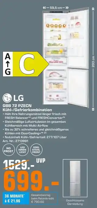 Saturn LG GBB 72 PZECN Kühl Gefrierkombination Angebot