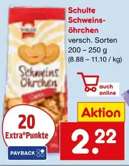 Netto Marken-Discount Schulte Feingebäck Schweinsöhrchen Angebot