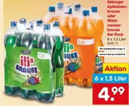 Netto Marken-Discount Ileburger Sachsenquelle Apfelsinen-Brause Angebot
