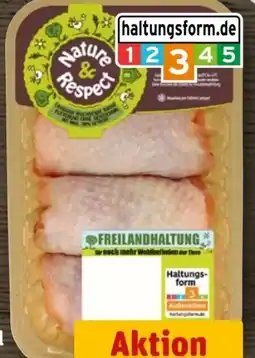REWE Nature & Respect Pollofino Freiland Hähnchen Oberschenkel Angebot