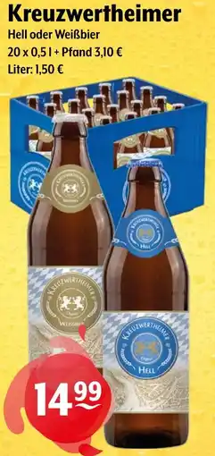 Getränke Hoffmann Kreuzwertheimer Hell oder Weißbier Angebot