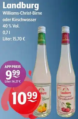 Getränke Hoffmann Landburg Williams-Christ-Birne oder Kirschwasser Angebot