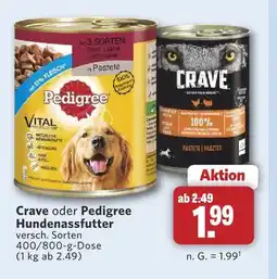 Combi Crave oder pedigree hundennassfutter Angebot