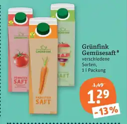 tegut Grünfink tomatensaft Angebot