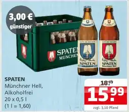 Getränke Quelle Spaten münchner hell, alkoholfrei Angebot
