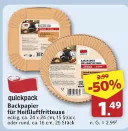 Combi Quickpack backpapier für heißluftfritteuse eckig Angebot