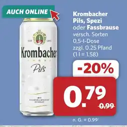 Combi Krombacher pils, spezi oder fassbrause Angebot