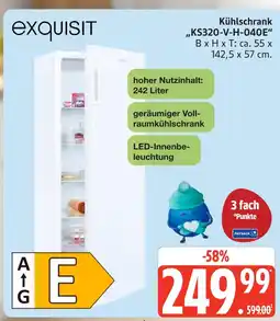 Marktkauf Exquisit kühlschrank ks320-v-h-040e Angebot