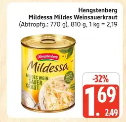 Marktkauf Hengstenberg mildessa mildes weinsauerkraut Angebot