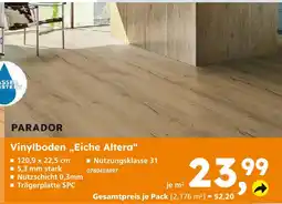 Globus Baumarkt Parador vinylboden eiche altera Angebot