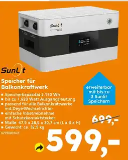 Globus Baumarkt Sunlit Speicher für Balkonkraftwerk Angebot