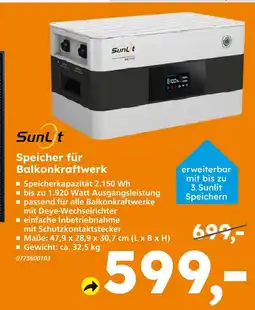 Globus Baumarkt Sunlit speicher für balkonkraftwerk Angebot