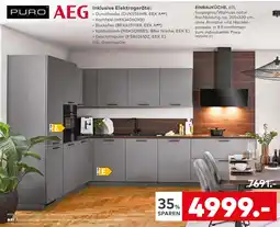 porta Puro einbauküche 615 taupegrau/walnuss natur Angebot