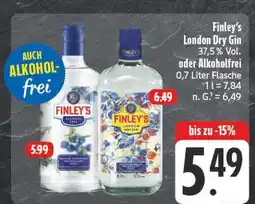 E-Center Finley's london dry gin 37,5% vol Angebot