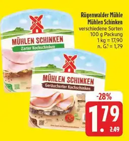 Edeka Rügenwalder mühle mühlen schinken zarter kochschinken Angebot