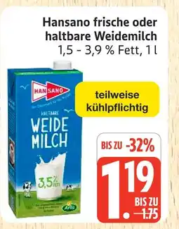 Marktkauf Hansano frische weidemilch Angebot