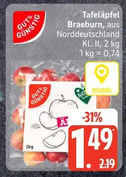 Edeka Gut & günstig tafeläpfel braeburn Angebot