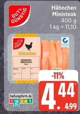 Edeka Gut & günstig hähnchen ministeak Angebot