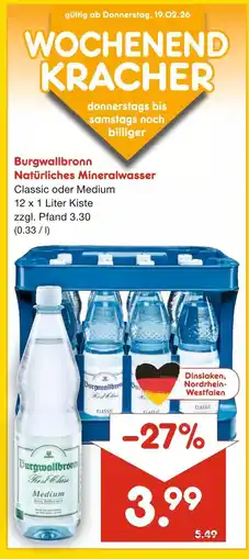 Netto Marken-Discount Burgwallbronn natürliches mineralwasser Angebot