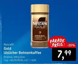 KONSUM Nescafé gold löslicher bohnenkaffee Angebot