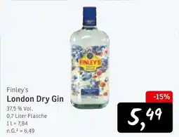 KONSUM Finley's london dry gin Angebot