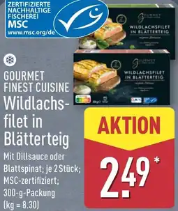 Aldi Nord GOURMET FINEST CUISINE Wildlachsfilet in Blätterteig Angebot